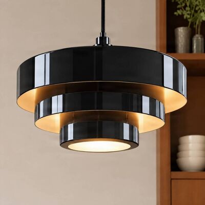 Lindby Hanglamp Tivra, dimbaar, zwart, Woon-/ Eetkamer, metaal, Vintage, hanglamp Lindby Hanglamp Tivra, dimbaar, zwart, Woon-/ Eetkamer, metaal, Vintage, hanglamp