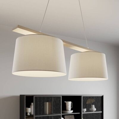 Lamkur Lighting Aida Oude Witte Stoffkap Plafondlamp Lamkur Lighting Aida Oude Witte Stoffkap Plafondlamp