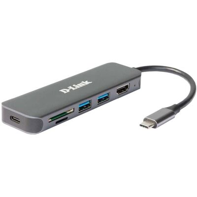D-Link 6-in-1 USB-C Hub met HDMI/kaartlezer/stroomvoorziening DUB-2327 D-Link 6-in-1 USB-C Hub met HDMI/kaartlezer/stroomvoorziening DUB-2327