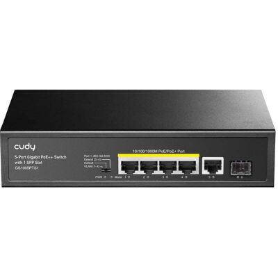 Cudy GS1005PTS1 Netwerkswitch - Gigabit Ethernet PoE - Zwart Cudy GS1005PTS1 Netwerkswitch - Gigabit Ethernet PoE - Zwart