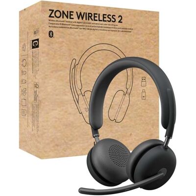 Logitech Zone Wireless 2 Headset Draadloos Hoofdband 981-001311 Logitech Zone Wireless 2 Headset Draadloos Hoofdband 981-001311