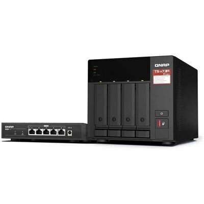 QNAP TS-473A + QSW-1105-5T Bundle Pack NAS Tower Ryzen TS-473A-SW5T QNAP TS-473A + QSW-1105-5T Bundle Pack NAS Tower Ryzen TS-473A-SW5T