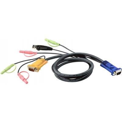 ATEN 1.8M USB KVM Kabel met 3 in 1 SPHD en Geluid - 1,8 m - 2L-5302U ATEN 1.8M USB KVM Kabel met 3 in 1 SPHD en Geluid - 1,8 m - 2L-5302U