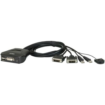 ATEN 2-poorts USB DVI-kabel KVM-switch met externe CS22D ATEN 2-poorts USB DVI-kabel KVM-switch met externe CS22D