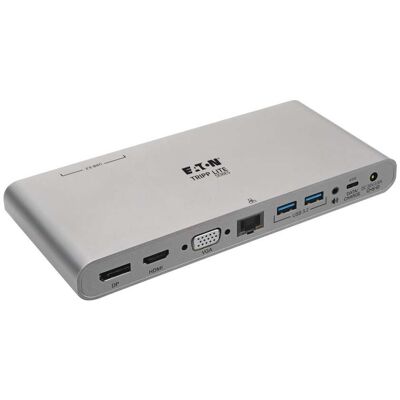 Tripp Lite U442-DOCK4-INT Laptop Dock - Driedubbele Display 4K HDMI/VGA - Grijs Tripp Lite U442-DOCK4-INT Laptop Dock - Driedubbele Display 4K HDMI/VGA - Grijs