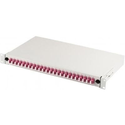Digitus Glasvezel Patch Panel - 24 LC Duplex OM4, 19" Uitbreidbaar, Grijs Digitus Glasvezel Patch Panel - 24 LC Duplex OM4, 19" Uitbreidbaar, Grijs