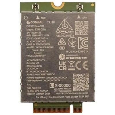 DELL DW5826E Intern WWAN 600 Mbit/s DELL-9WCV5 DELL DW5826E Intern WWAN 600 Mbit/s DELL-9WCV5