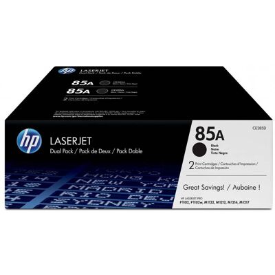 HP 85A originele zwarte LaserJet tonercartridge, 2-pack CE285AD HP 85A originele zwarte LaserJet tonercartridge, 2-pack CE285AD