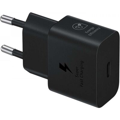 Samsung 25W USB-C voedingsadapter zonder kabel, zwart EP-T2510NBEGEU Samsung 25W USB-C voedingsadapter zonder kabel, zwart EP-T2510NBEGEU
