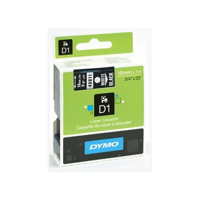 Tapetape Dymo D1 19 mm, wit op zwart S0720910 Replace: N/A Tapetape Dymo D1 19 mm, wit op zwart S0720910 Replace: N/A