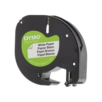 Dymo Tape LetraTag papier 12mmx4m wit S0721510 Replace: N/A Dymo Tape LetraTag papier 12mmx4m wit S0721510 Replace: N/A
