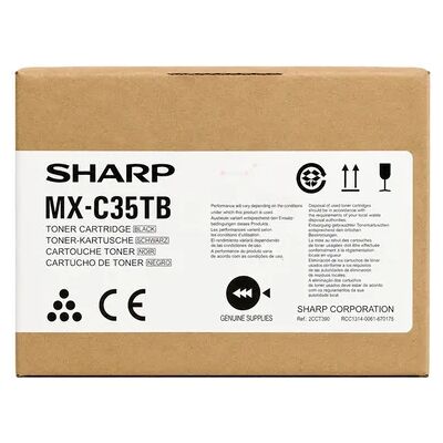 Sharp MX-C36TB Toner Zwart MXC36TB Replace: N/A Sharp MX-C36TB Toner Zwart MXC36TB Replace: N/A