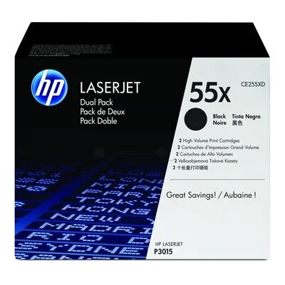 HP 55X Toner Zwart Twin-pack CE255XD Replace: N/A HP 55X Toner Zwart Twin-pack CE255XD Replace: N/A
