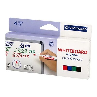 Centropen Whiteboard Marker - 4 Stuks - Schuine Punt Centropen Whiteboard Marker - 4 Stuks - Schuine Punt