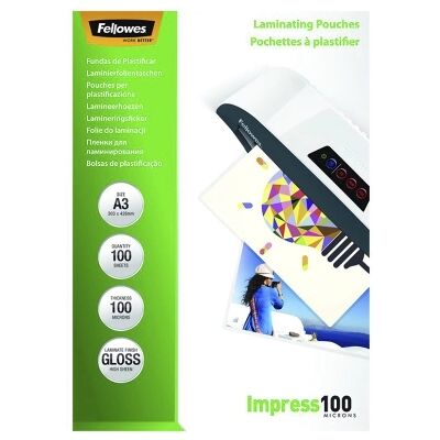 Fellowes Lamineerzakken A3 100 mic. 100/fp, blanco 5351205 Replace: N/A Fellowes Lamineerzakken A3 100 mic. 100/fp, blanco 5351205 Replace: N/A