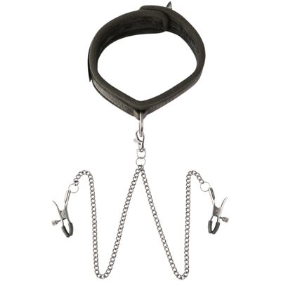 SEI-MIO - Twin Tweaks Fluwelen Halsband met Tepelklemmen - Volwassen Speelgoed Set SEI-MIO - Twin Tweaks Fluwelen Halsband met Tepelklemmen - Volwassen Speelgoed Set