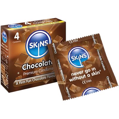 Skins - condooms met chocoladesmaak - 4 stuks Skins - condooms met chocoladesmaak - 4 stuks