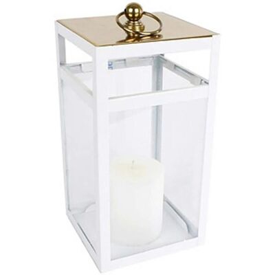 Overige Merken Lantaarn Rosa Goud/Wit Metaal 15,5x15,5x32,5 cm Overige Merken Lantaarn Rosa Goud/Wit Metaal 15,5x15,5x32,5 cm
