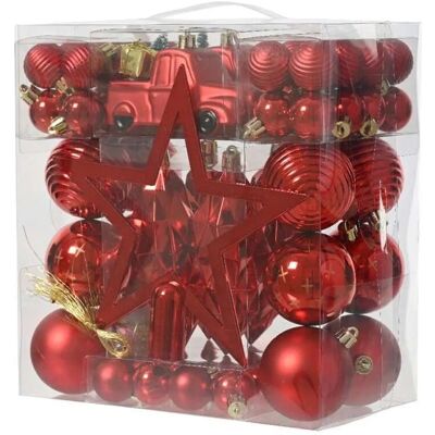 Decoris Kerstboom Decoratie 67-delig Rood Decoris Kerstboom Decoratie 67-delig Rood