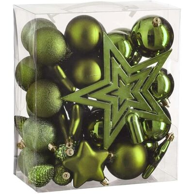 Overige Merken Kerstballen Onbreekbaar 40 Stuks Donkergroen Overige Merken Kerstballen Onbreekbaar 40 Stuks Donkergroen