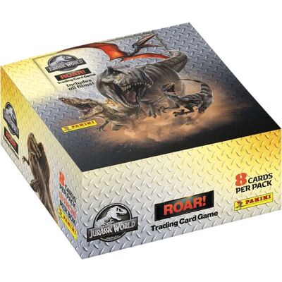 Doos met 18 pakketten - PANINI - JURASSIC WORLD 4 TCG - 144 kaarten + limited edition kaart #2 Doos met 18 pakketten - PANINI - JURASSIC WORLD 4 TCG - 144 kaarten + limited edition kaart #2