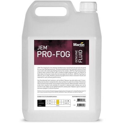Martin Harman JEM Pro-Fog Fluid 5L - Mistvloeistof Martin Harman JEM Pro-Fog Fluid 5L - Mistvloeistof