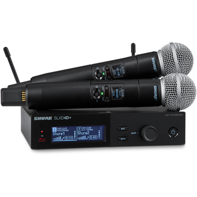 Shure SLXD24D+E/58 Dubbele draadloze SM58 microfoon set Shure SLXD24D+E/58 Dubbele draadloze SM58 microfoon set