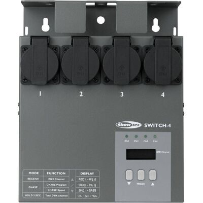 Showtec Multiswitch 4-kanaals DMX switchpack Showtec Multiswitch 4-kanaals DMX switchpack