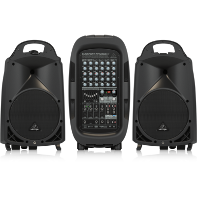 Behringer Europort PPA2000BT 8-kanaals draagbaar PA systeem met BT Behringer Europort PPA2000BT 8-kanaals draagbaar PA systeem met BT