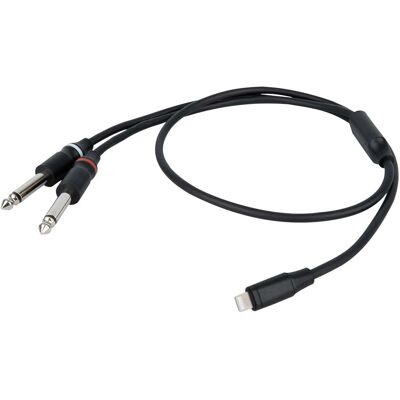 DAP FL101 verloopkabel lightning naar 2x jack mono 75cm DAP FL101 verloopkabel lightning naar 2x jack mono 75cm