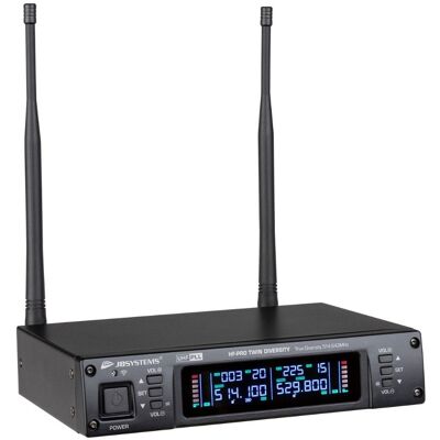 JB Systems HF-PRO TWIN Dubbele draadloze microfoonontvanger JB Systems HF-PRO TWIN Dubbele draadloze microfoonontvanger