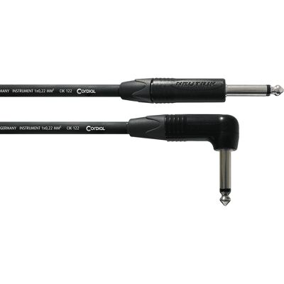 Cordial ECL CPI6PR Jack/haakse jack kabel 6m Cordial ECL CPI6PR Jack/haakse jack kabel 6m