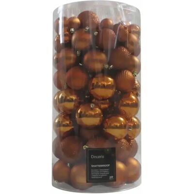 Decoris Kerstbal kunststof d6cm ass 100st cider Decoris Kerstbal kunststof d6cm ass 100st cider