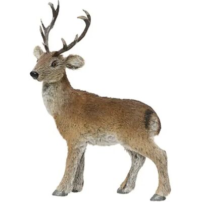 Decoris Hert kunstbont l14b27h36cm naturel Decoris Hert kunstbont l14b27h36cm naturel