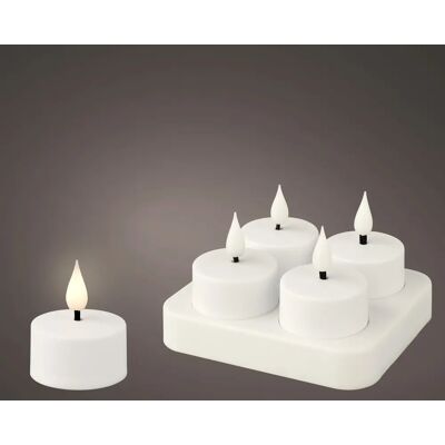 Lumineo LED oplaadbare teelicht plastic fire flame effect binnen Lumineo LED oplaadbare teelicht plastic fire flame effect binnen