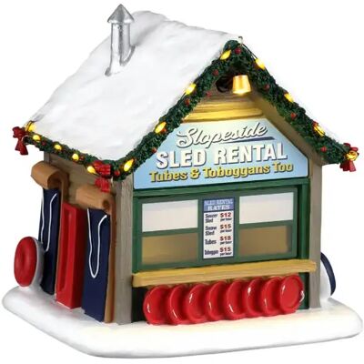 Lemax Slopeside sled rental Lemax Slopeside sled rental