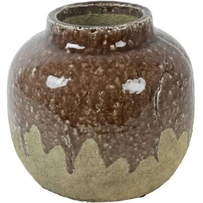 Countryfield Vaas gert 22x22x20cm d.brn Countryfield Vaas gert 22x22x20cm d.brn