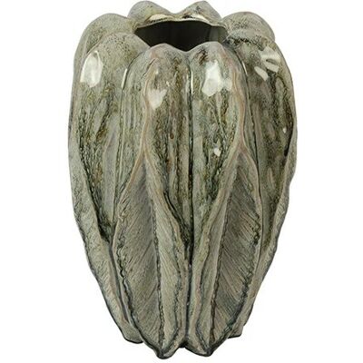 Countryfield Vaas levi leaf 20x20x29cm grn Countryfield Vaas levi leaf 20x20x29cm grn