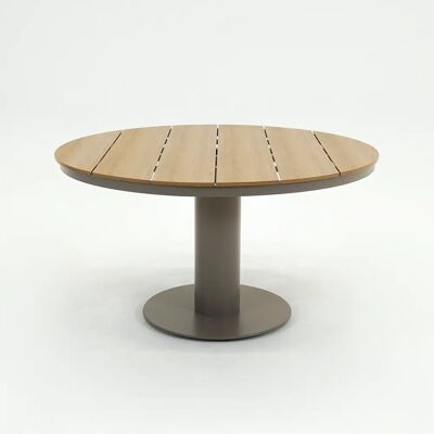 SenS-Line Bonita tuintafel polywood teak look blad Ø134cm taupe SenS-Line Bonita tuintafel polywood teak look blad Ø134cm taupe
