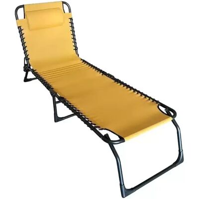 Ligbed Bahia Aluminium Geel met kussen van Vita Ligbed Bahia Aluminium Geel met kussen van Vita