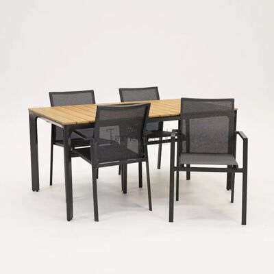 Vita Tuinstoel Delia grijs met Arezzo tafel 160 x 90 cm Vita Tuinstoel Delia grijs met Arezzo tafel 160 x 90 cm