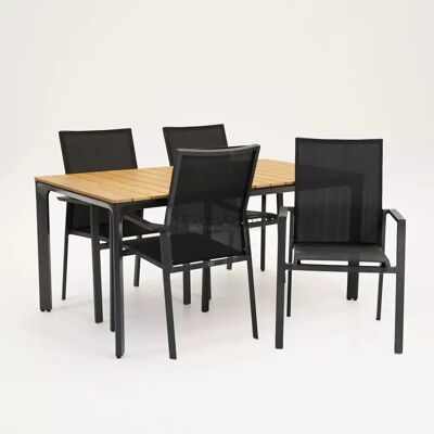 Vita Tuinstoel Delia zwart hoge rug met Arezzo tafel 160 x 90 cm Vita Tuinstoel Delia zwart hoge rug met Arezzo tafel 160 x 90 cm