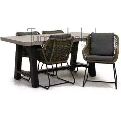 Vita Tuinstoel Portofino olijf groen met Cento tafel 180 cm Vita Tuinstoel Portofino olijf groen met Cento tafel 180 cm