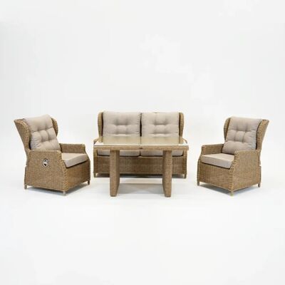 Vita Ibiza loungeset half dining verstelbaar 4-delig wicker Vita Ibiza loungeset half dining verstelbaar 4-delig wicker