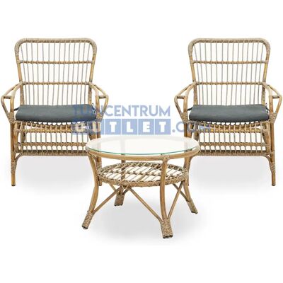 Vita Lester loungeset nature met lage tafel Vita Lester loungeset nature met lage tafel