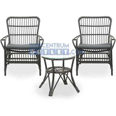 Vita Lester loungeset zwart met hoge tafel Vita Lester loungeset zwart met hoge tafel