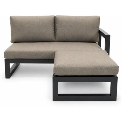 Vita Grosso 2-zits bank L + hocker antraciet Vita Grosso 2-zits bank L + hocker antraciet