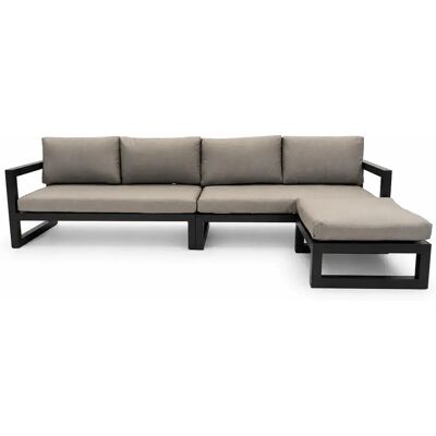 Vita Grosso 4-zits bank + hocker antraciet Vita Grosso 4-zits bank + hocker antraciet