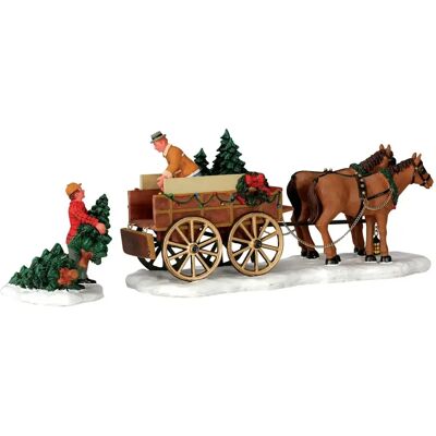 Lemax Christmas Tree Wagon S2 Lemax Christmas Tree Wagon S2