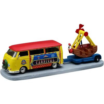 Lemax Towing van with carnival ride Lemax Towing van with carnival ride
